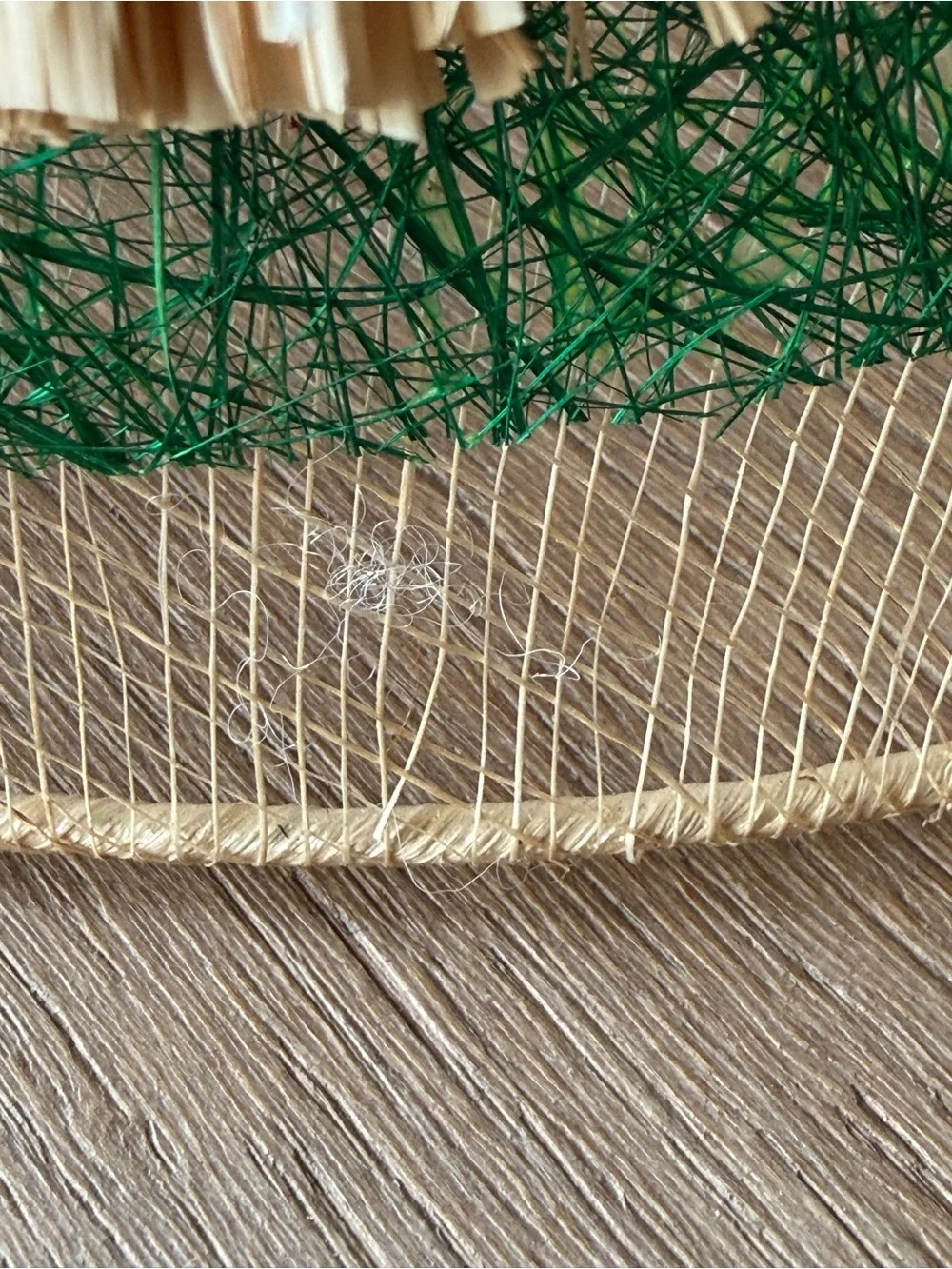 Vintage Sinamay Watermelon Raffia Mesh Food Cover Dome